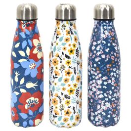 Cook Concept Termo Botella 500 Ml Take Away Acero Inoxidable Doble Pared Caliente 6h Frío 18h Flores