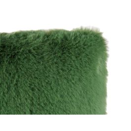Giftdecor Cojín de Pelo Corto Verde Oscuro Piel Sintética 40x40 cm (12 Unidades)