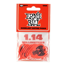 Ernieball Púas Everlast Roja 1,14 Mm - 12 Unidades