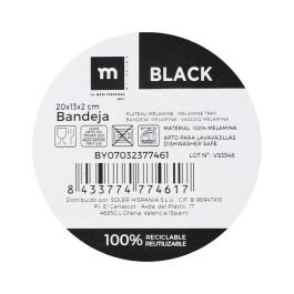 Bandeja Melamina Mate Black 20x13x2 cm - La Mediterranea (24 Unidades) Bandeja Melamina Mate Black 20x13x2 cm - La Mediterranea (24 Unidades)
