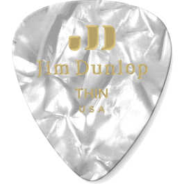 Dunlop Pack 12 Púas Genuine Celluloid Thin Blanco Perlado