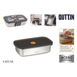 Fiambrera hermética rectangular de acero inoxidable Quttin 600 ml (12 Unidades) Precio: 65.49999951. SKU: B17VJW5KAJ