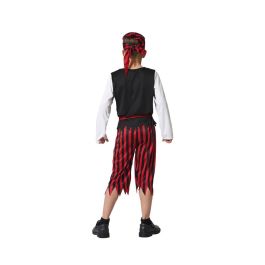 Disfraz Pirata Rojo Negro Infantil Niño 3-4 Años Gorro Camiseta Cordón Pantalón Polyester Temática Piratas Bucaneros Bandidos