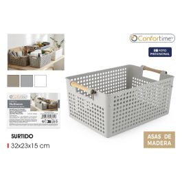 Confortime Cesta Multiusos con Asas de Madera 36.5 x 23.3 x 15.7 cm Precio: 49.50000011. SKU: B1ETMKA2DT