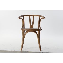 DKD Home Decor Silla Horeca Rustic fuyang Horeca cottage Olmo Ratan Marron 56 x 50 x 76 cm (2 Unidades)