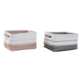 DKD Home Decor Cesta Decorativa Boho de Poliéster Rosa Palo Gris 34x27x20 cm Juego de 4 Unidades Precio: 25.62054. SKU: B1CXY68W63