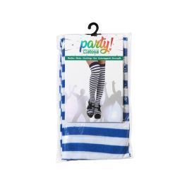 Medias a Rayas Azul y Blanco Polyester Adulto Otros