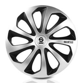 Sparco Tapacubos Sicilia Bicolor 15" Plata-Negro CS5 SPC1573SVBK 4 Unidades