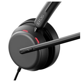 EPOS Auriculares Impact 860 ANC con Cancelación de Ruido Híbrida para Oficina/Centro de Llamadas, Conectividad Alámbrica USB-C, Color Negro