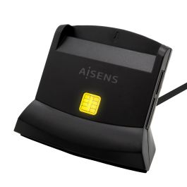 AISENS LECTOR DE TARJETA DNI CON LECTOR DE TARJETAS SD + SIM USB-C, NEGRO Precio: 7.79000057. SKU: S8423284