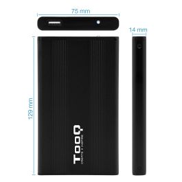 Tooq TQE-2510B Caja Externa para Disco Duro de 2.5" USB 2.0 Negro Aluminio