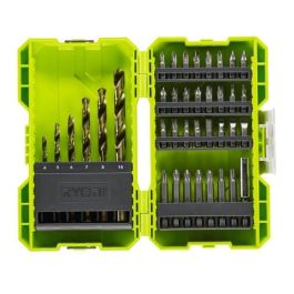 Ryobi Set 38 Accesorios Taladro-Atornillador con Brocas HSS, Puntas PH/PZ/TX y HEX en Caja Anti-Choque