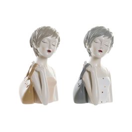 Figura Urban DKD Home Decor Blanco Rosa 15 x 27.5 x 15 cm (2 Unidades) Precio: 46.5729. SKU: S3029972