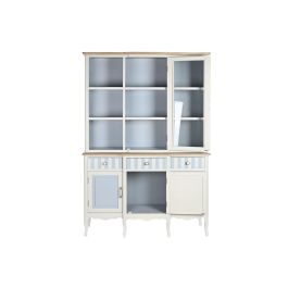 Vitrina Mediterraneo DKD Home Decor Blanco Azul Celeste 44 x 199 x 141.5 cm