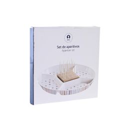 DKD Home Decor Aperitivo Urban Casablanca 2022 Multicolor Natural Gres Bambú 23.5 x 3 x 23.5 cm