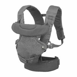 Infantino Portabebé Ergonómico Flip 4 en 1 gris de Poliéster - Ajustable desde nacimiento (3.6-14.5 kg) con soporte cabeza y cuello