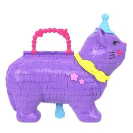 Mattel Polly Pocket Cofre Gatito Piñata Partyland Incluye 23 Accesorios Sorpresa