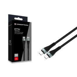 Conceptronic ETTA01B20 Cable USB C Macho - Macho Negro 100W 2 Metros