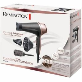 Set de peluquería Remington D5706, secador de pelo iónico Curl Confidence 2200W, cepillo de 45 mm, rejilla de cerámica, ligero, silencioso