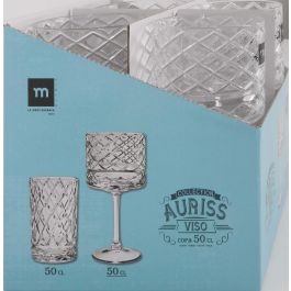 La Mediterranea Copa Auriss Viso 500 ml Vidrio de Calidad, Ø10x20 cm (16 Unidades)