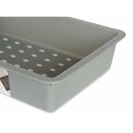 Compartimento Cajón Plástico Mediano Kinvara 24x16x5 cm Blanco/Gris/Negro (36 Unidades)