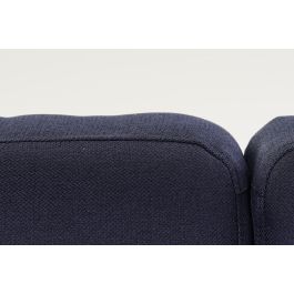 DKD Home Decor Sofá Cama Urban Azul Marrón Negro Poliéster, Metal y Eucalipto, Desmontable, 203x87x81 cm