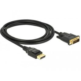 DeLOCK 85313 Cable DisplayPort 1.2 Macho a DVI 24+1 Macho Pasivo 2m Negro - Soporta 1920x1080 Full HD