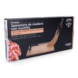 Gourmet Kitchen Jamonero Premium Madera de Pino 41 x 44 cm con Cuchillo Incluido