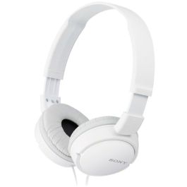 Sony MDR-ZX110W Auriculares con cable Jack 3.5mm, controladores de 30mm, diseño plegable, sonido preciso y almohadillas acolchadas, Blancos
