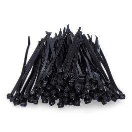 Edm Bridas negras de nylon 4,6 x 200 mm, resistentes a rayos UV y temperaturas -40°C~85°C, bolsa de 100 unidades