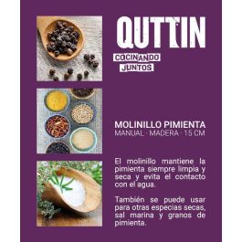 Quttin Molinillo de Pimienta de Madera 15 cm (20 Unidades)