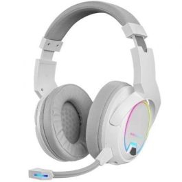 Mars Gaming MHW100W Auriculares Gaming Inalámbricos 2.4GHz con Micrófono ENC Extraíble, ARGB Flow, Drivers 50mm, Batería 40h, Multiplataforma Blancos
