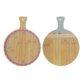 DKD Home Decor Tabla Cortar Colonial Turquesa Granate Bambú 40 x 1 x 30 cm (2 Unidades)