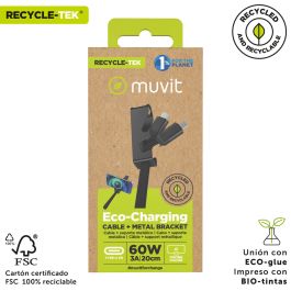 Cable USB Muvit MC167-RA-A Negro