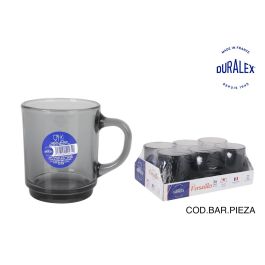 Duralex Mug Apilable Gris 26 cl Colección Versailles - Taza para el Hogar y la Cocina con Dimensiones de 10 x 7 x 9 cm (72 Unidades)