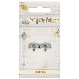 THE CARAT SHOP Pendientes de Diadema de Harry Potter, Aleación Plateada con Cristal, 1,2 cm alto x 1,4 cm ancho