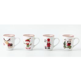 DKD Home Decor Taza Mug Navidad Rojo Verde Blanco Porcelana New Bone 340ml Alto 10.5 cm Diámetro 12 cm Apto Microondas Pack 12 Unidades Precio: 32.49999984. SKU: B1CVFPMBCD