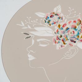 Cuadro 2/M Crema Madera Decoración 60 X 4 X 60 cm