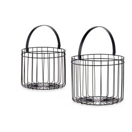 Set 2 Cestas Cilíndricas Negro Giftdecor 25x35 cm y 21x30 cm Precio: 15.98999996. SKU: S3609564