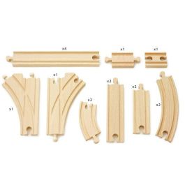 Brio World 33402 Caja de Evolución de 16 Rieles de Madera de Haya para Circuitos de Tren Brio: Rieles Rectos, Curvos y Puntos (+3 años) Brio World 33402 Caja de Evolución de 16 Rieles de Madera de Haya para Circuitos de Tren Brio: Rieles Rectos, Curvos y Puntos (+3 años)