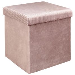 Home Deco Factory Caja Puf Plegable Rosa Terciopelo Colección Lounge 38x38 cm Precio: 14.9900003. SKU: B1273YST92