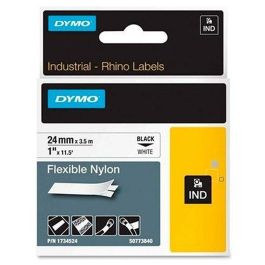 Cinta Laminada para Rotuladoras Dymo Rhino Negro Blanco (5 Unidades)