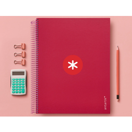 Antartik Cuaderno espiral A4 forrado 120 hojas 90 gr color frambuesa