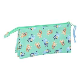 Portatodo Triple Bluey Sisters Verde 22 x 12 x 3 cm