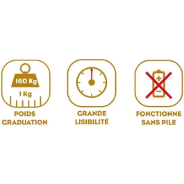 Little Balance 8135 Pro M 160 Báscula Personal Mecánica Profesional, 160 kg / 1 kg, Negro y Cromado