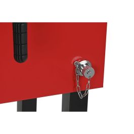 DKD Home Decor Nevera Rojo Negro Metal 71 x 62 x 85 cm