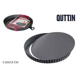 Quttin Molde para Tartas Desmontable, 24 cm x 2.8 cm, Redondo (12 Unidades)