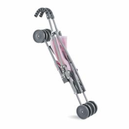 Corolle Cochecito de caña rosa ligero y plegable, 2 puntos de cierre de seguridad, para muñecas de 36-42 cm, desde 3 años