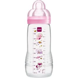 Biberón MAM Easy Active 2nd Age Decorated - 330ml - a partir de 6 meses - Flow Teat X - Rosa