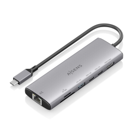 AISENS Dock USB-C 7 en 1 con HDMI 4K@60Hz, RJ45 Gigabit, 1x USB-A 10G, 2x USB-C 10G, Lector SD/MicroSD Gris Precio: 28.49999999. SKU: B12YLVJTLN
